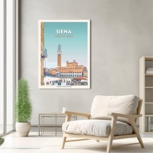 Tableau sur toile, poster et affiche, Siena: Piazza del campo