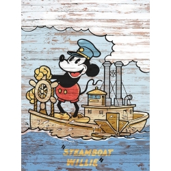 Tableau sur toile et affiche, Steamboat Willie Vintage Poster