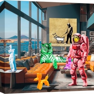 Quadro Pop Art, stampa su tela, Napoli di Gerard Madau