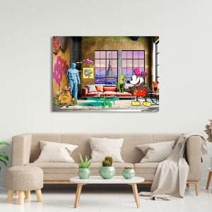 Pop Art print and canvas, Loft in Turin by Gerard Madau