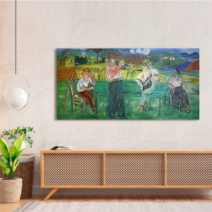 Art print and canvas, Musicians in the countryside by Raoul Dufy