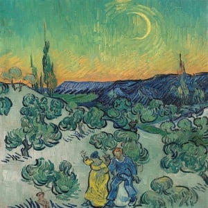 Kunstdruck Spaziergang in der Abenddämmerung, van Gogh