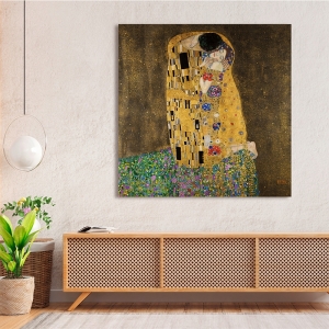 Kunstdruck, Leinwandbild Der Kuss, Gustav Klimt