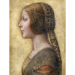 Tableau sur toile, Profil d'une jeune fille de Leonardo da Vinci