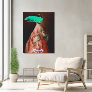 Altered antique painting on canvas, Madame by Eric Chestier