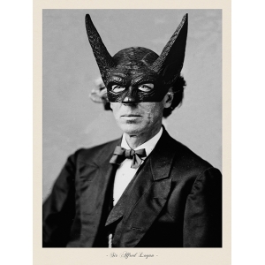 Vintage photo print with mask, Sir Alfred Logan