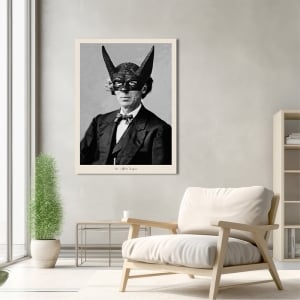 Quadro foto vintage con maschera, Sir Alfred Logan