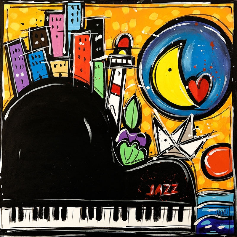 Tableau coloré musique, La vie est comme le jazz de Wallas