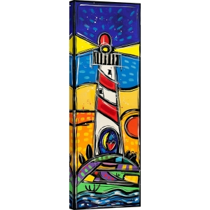 Art print and canvas, Happy, colorful lighthouse by Wallas