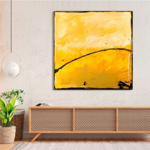 Cuadro en lienzo abstracto amarillo, Yellow Sand de H. Romero