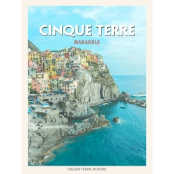 Vintage Poster, Kunstdruck, Leinwandbild, Cinque Terre: Manarola