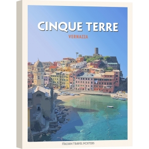 Poster vintage, toile et affiche, Cinque Terre: Vernazza