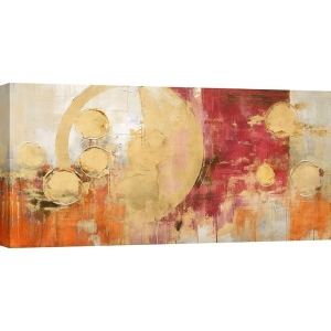 Abstract golden print and canvas, Glittering Planets, Jim Stone