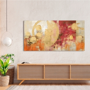 Abstract golden print and canvas, Glittering Planets, Jim Stone