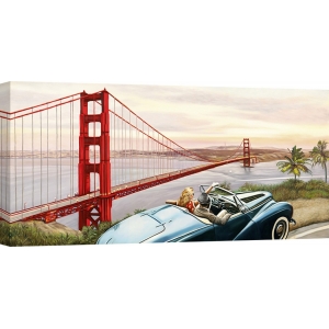 Quadro, stampa su tela. Pierre Benson, In Vista del Golden State Bridge