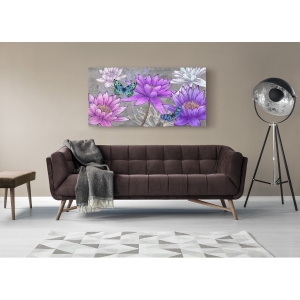 Wall art print and canvas. Eve C. Grant, Nympheas and butterflies (Ash)