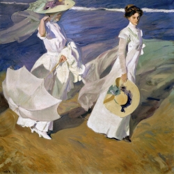 Cuadro en canvas. Joaquín Sorolla y Bastida, Paseo a orillas del mar