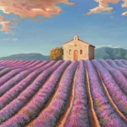 Wall art print and canvas. Adriano Galasso, Lavender Fields (detail)