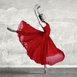 Cuadro en canvas, fotografía. Ballerina in Red (detalle)