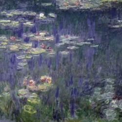 Wall art print and canvas. Claude Monet, Waterlilies: Green Reflections (detail)