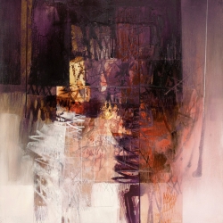 Cuadro abstracto moderno en canvas. Censini, Apariencias diáfanas