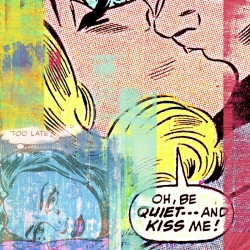 Pop Art Leinwandblder. Eric Chestier, Be Quiet…and Kiss Me!