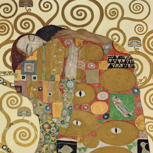Quadro, stampa su tela. Gustav Klimt, L'Abbraccio (dettaglio)