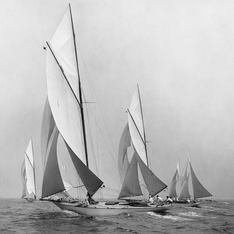 Wall art print and canvas. Edwin Levick, Sailboats Sailing Downwind, 1920