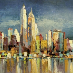 Cuadros New York en canvas. Florio, Manhattan Aqua (detalle)