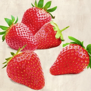 Wall art print and canvas. Remo Barbieri, Strawberries