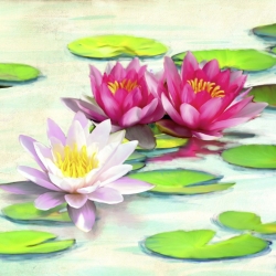 Tableau floral sur toile. Teo Rizzardi, Nymphéas II