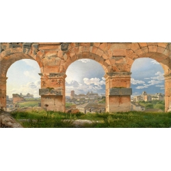 Wall art print and canvas. Christoffer Wilhelm Eckersberg, A View through The Arches of the Colosseum, Rome
