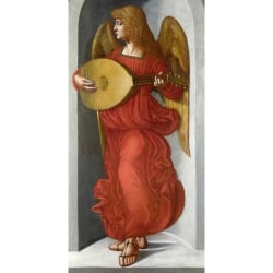Wall art print and canvas. After Leonardo da Vinci, An Angel in Red with a Lute