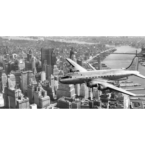 Leinwandbilder. Anonym, Flugzeug Im Flug über New York