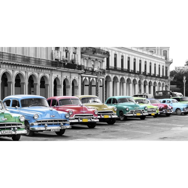 Cuadro de coches en canvas. Pangea Images, Autos americanos, Cuba