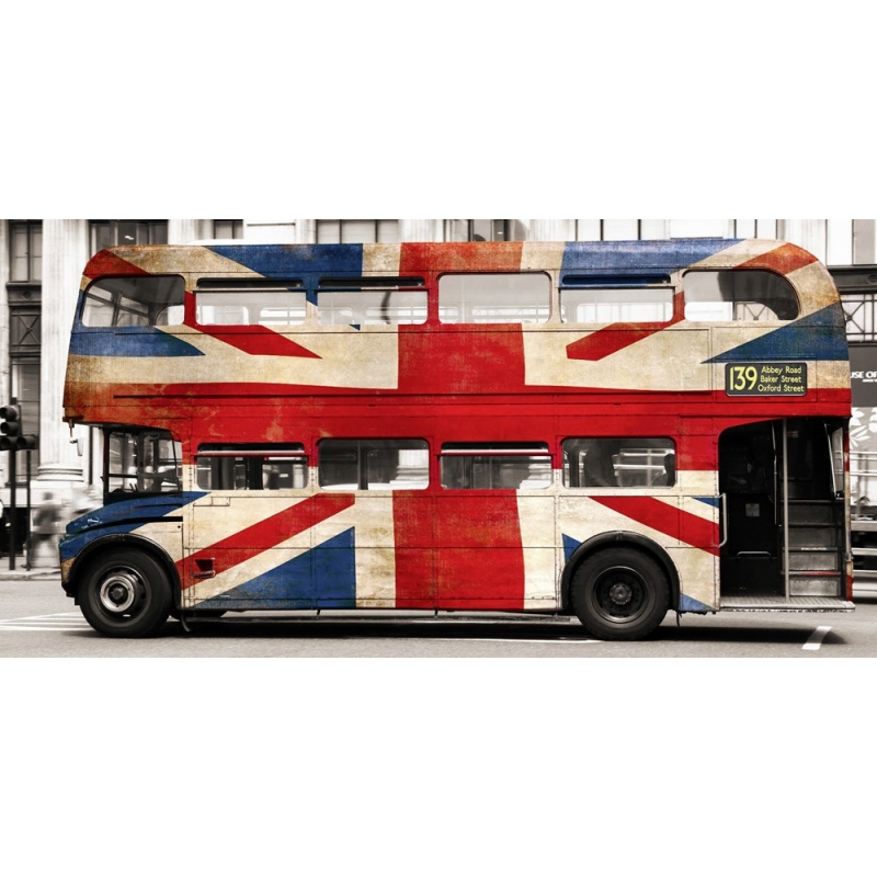 Tableau sur toile. Union jack double-decker bus, Londres