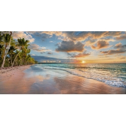 Wall art print and canvas. Pangea Images, Beach in Maui, Hawaii, at sunset