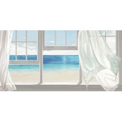 Cuadros ventana en canvas. Pierre Benson, Vista del mar esmeralda