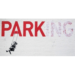 Wall art print and canvas. Anonymous (attributed to Banksy), Broadway, Los Angeles (graffiti - detail)