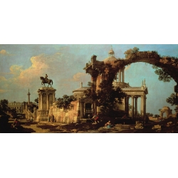 Cuadro en canvas. Canaletto, Ruinas romanas con iglesia renacentista
