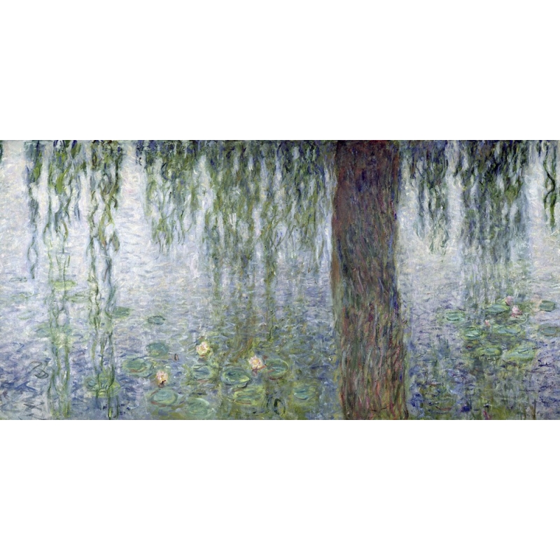 Wall art print and canvas. Claude Monet, Morning with Weeping Willows II (detail)