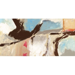 Cuadro abstracto moderno en canvas. Chaz Olin, Aqua and Greige