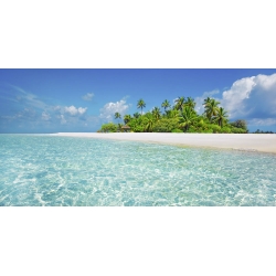 Tableau sur toile. Frank Krahmer, Île avec palmiers, Maldives 