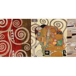 Cuadro famoso en canvas. Klimt Patterns – El abrazo (Pewter)
