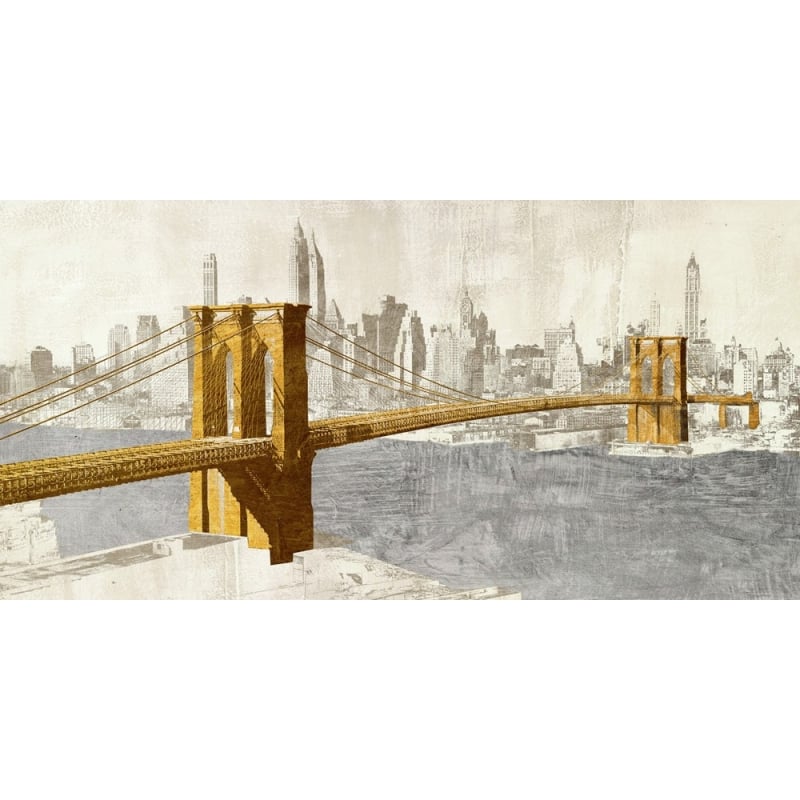 Leinwandbilder. Joannoo, Brooklyn Bridge (Gold)