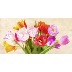 Tableau sur toile. Peinture fleurs. Tulipes du printemps