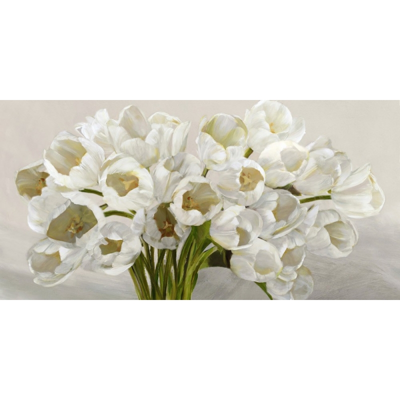 Leinwandbilder mit blumen. Leonardo Sanna, Tulpen in Weiß
