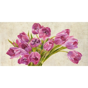 Tableau floral sur toile. Leonardo Sanna, Tulipes