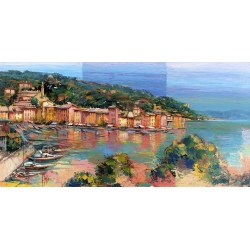 Leinwandbilder seelandschaft. Luigi Florio, Portofino im Sommer