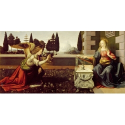 Cuadro famoso en canvas. Leonardo da Vinci, Annunciazione (Anunciación)